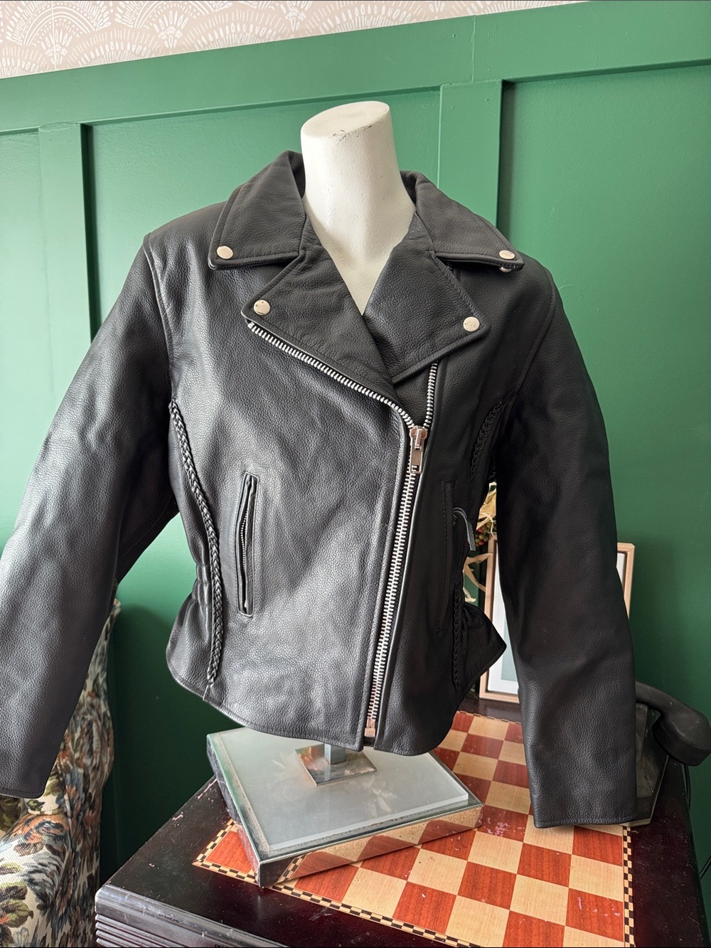 Rocky Mountain Hides genuine buffalo leather motorcycle jacket